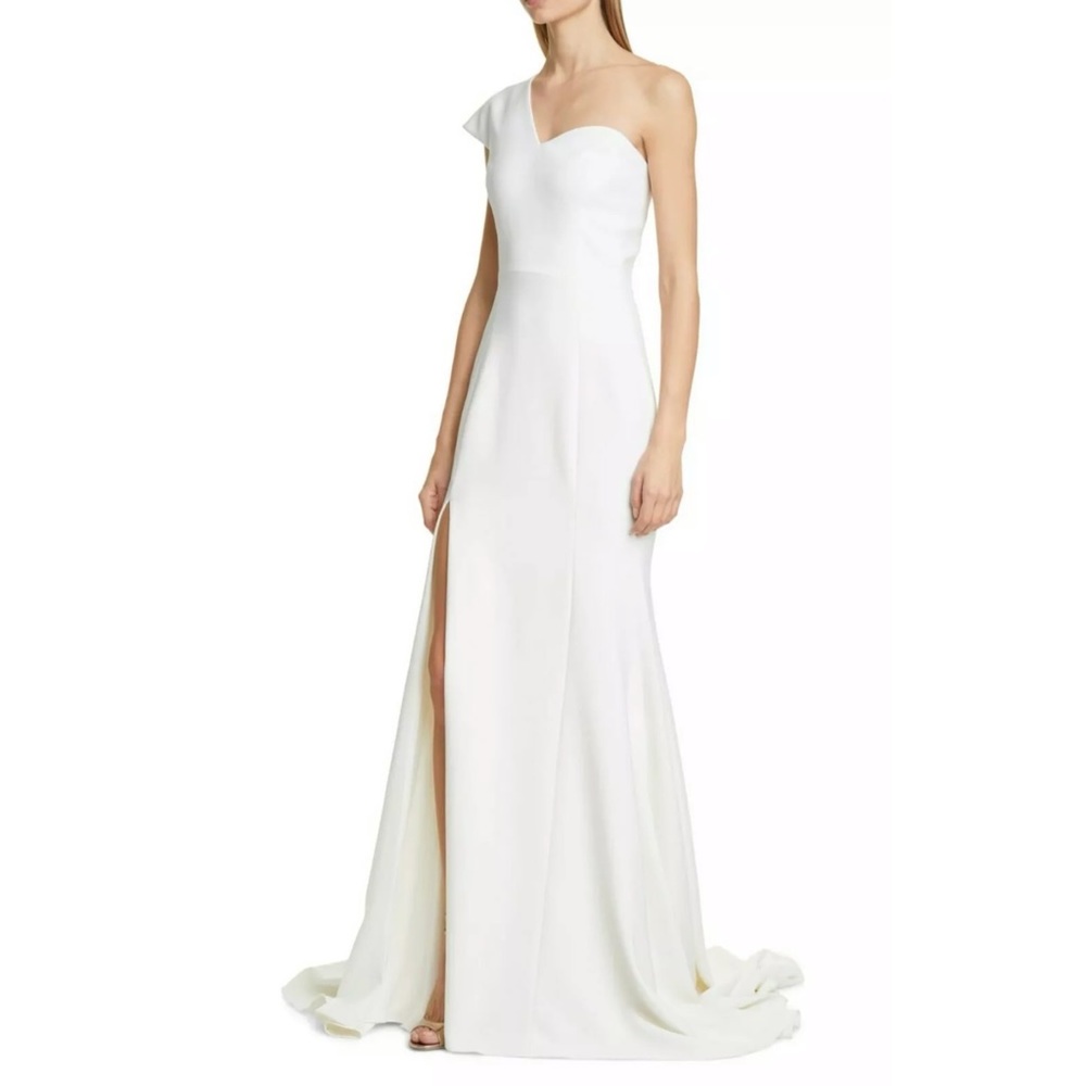 CHRISTIAN SIRIANO Ivory Off the One Shoulder Gown - Picture 3 of 12